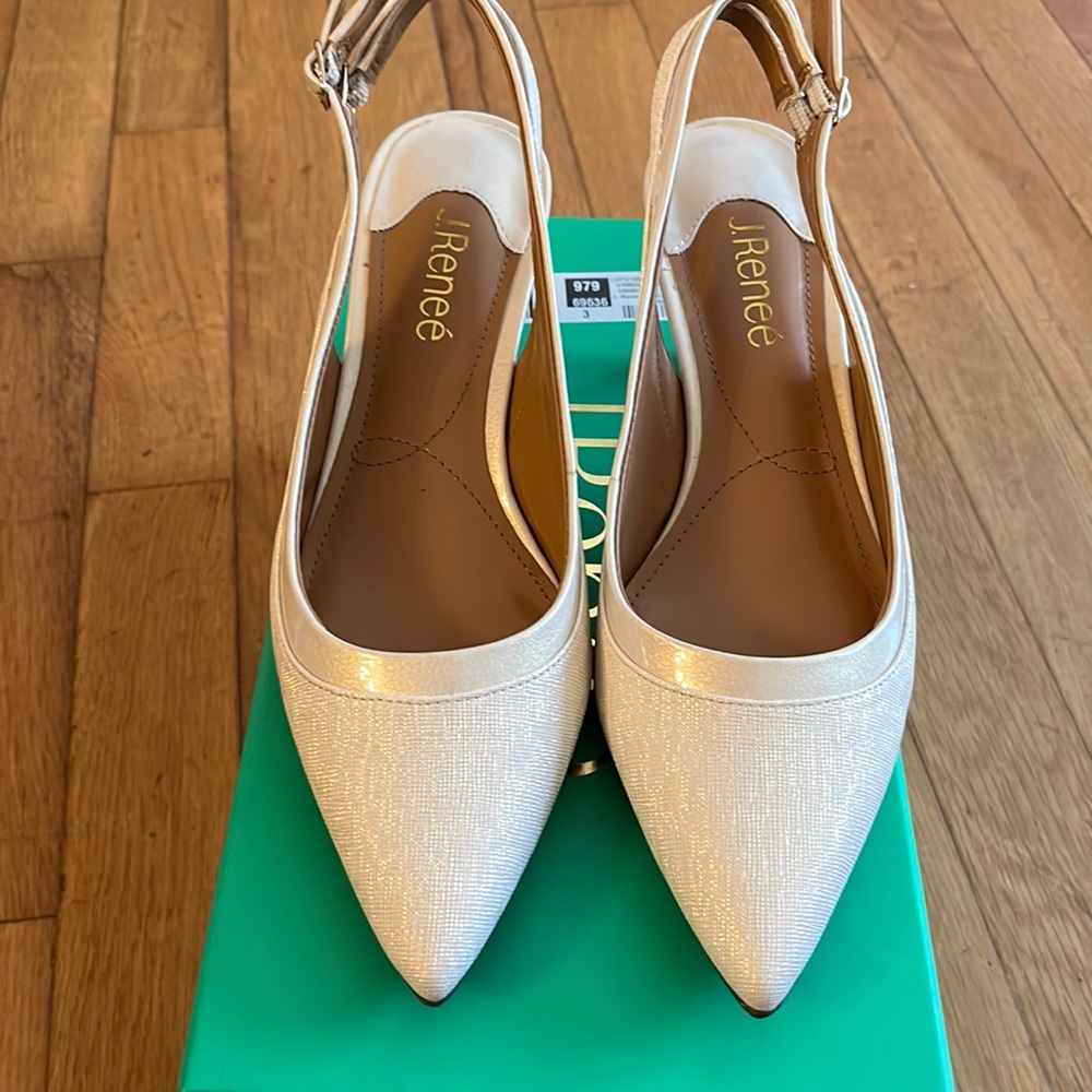 Gold/ Cream Cloth Material Heels